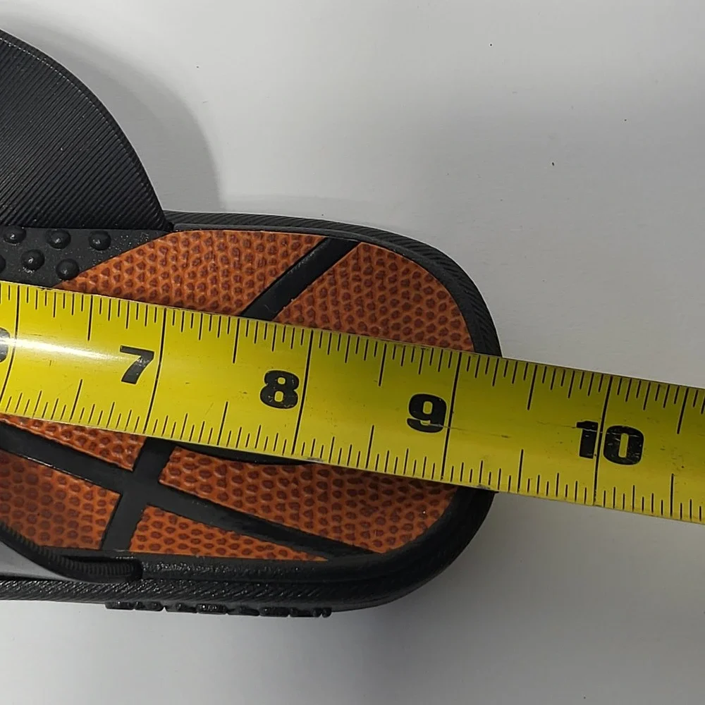 Okabashi Jukz Basketball Flip Flops Mens Medium Orange Black Made in USA Sandals